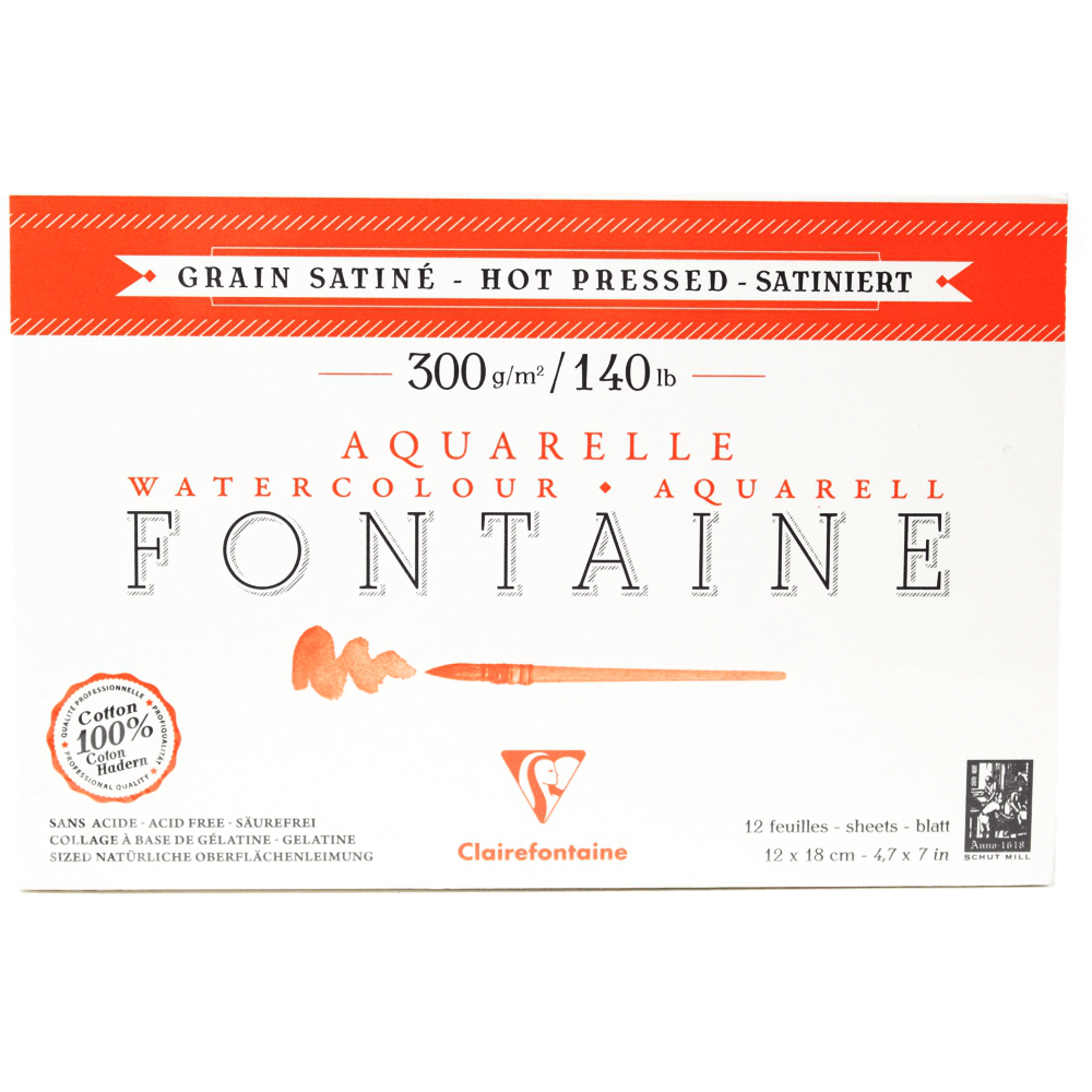 Papel Para Aquarela Fontaine 12x18cm 300g Clairefontaine